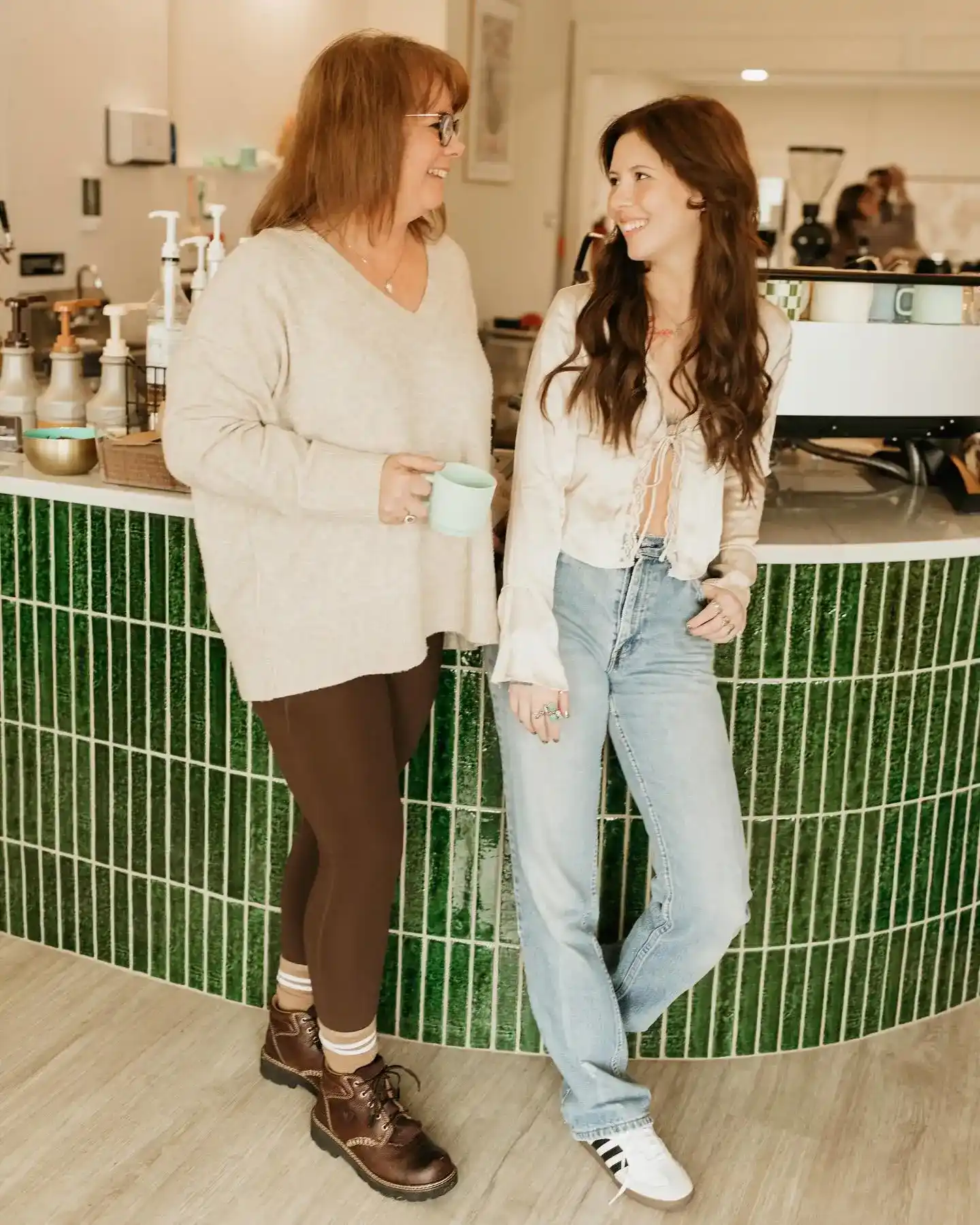 Kym and Elizabeth at the Coastline Coffee counter